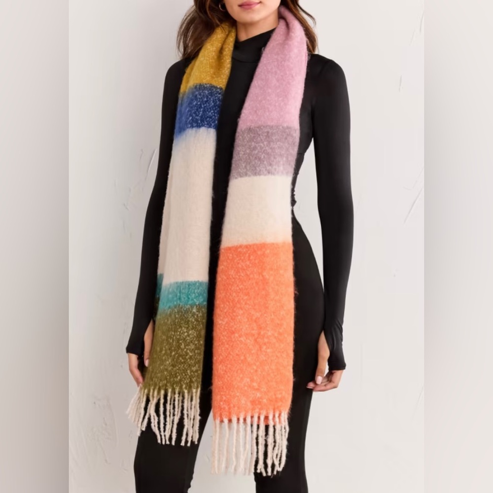 NWT Justin Taylor Multi Colorblock Scarf